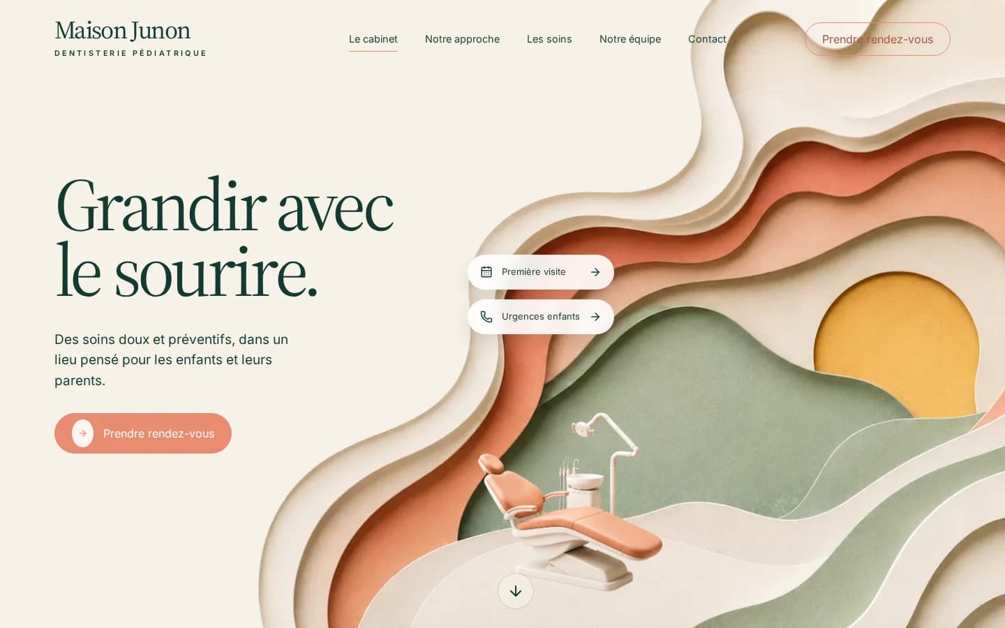 Page d’accueil du modèle Maison Junon