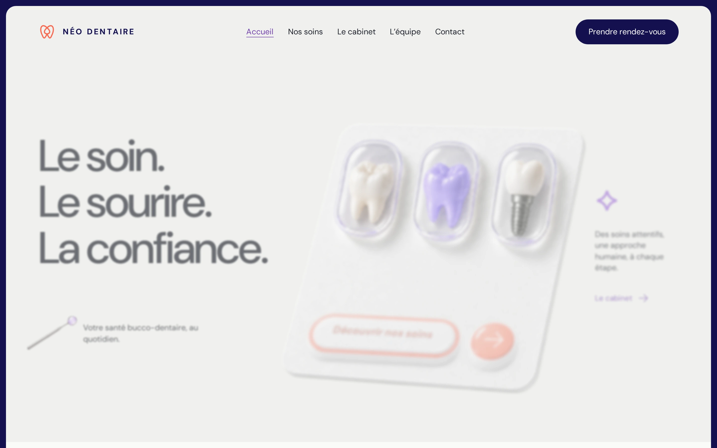 Page d’accueil du modèle Verre lilas
