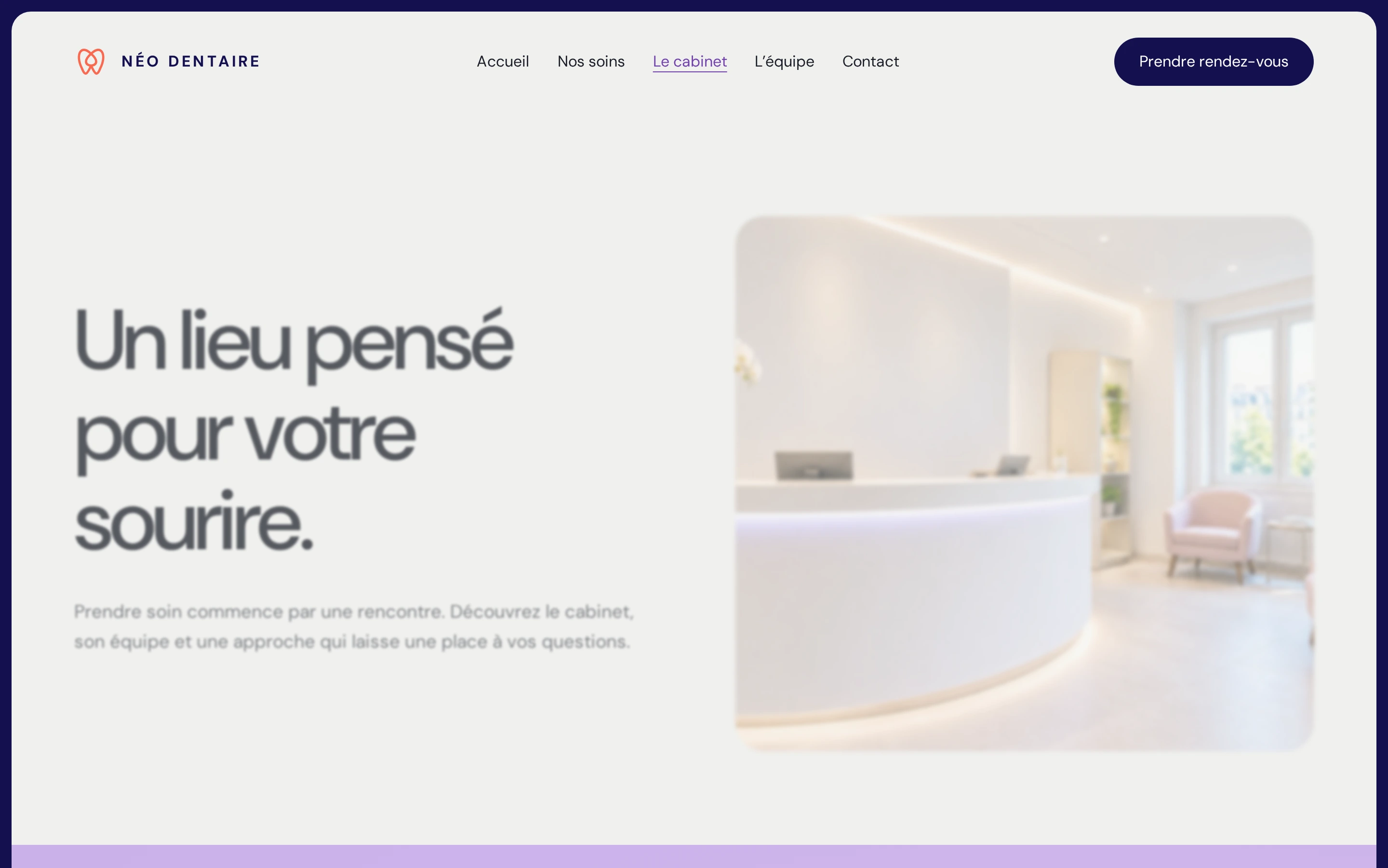Page du cabinet du modèle Verre lilas