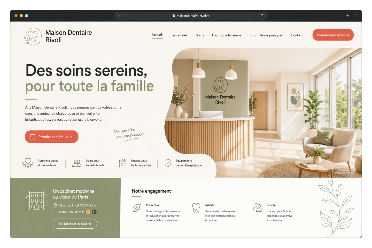 Aperçu du modèle Maison Dentaire Rivoli