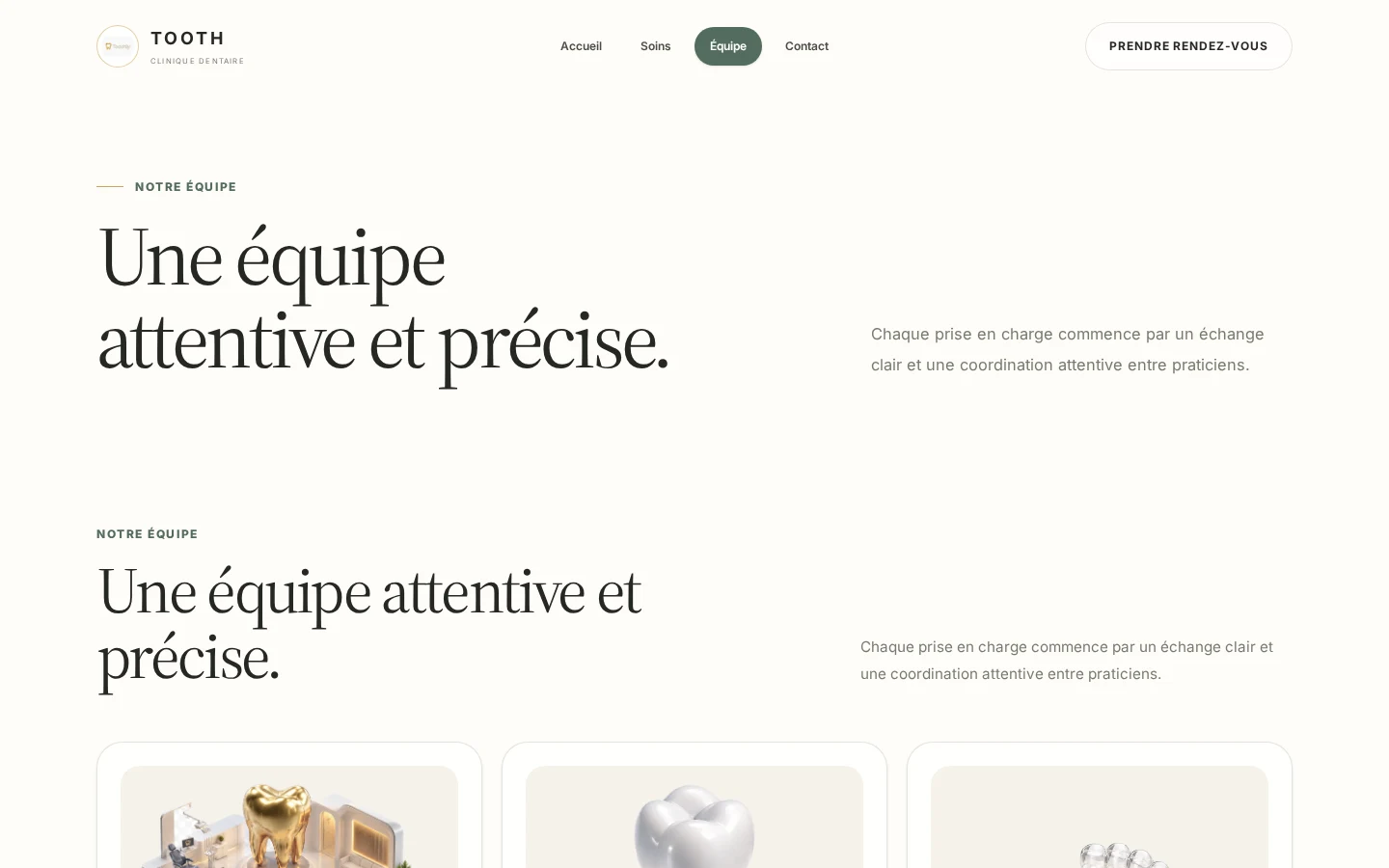 Page de l’équipe du modèle Moderne 01